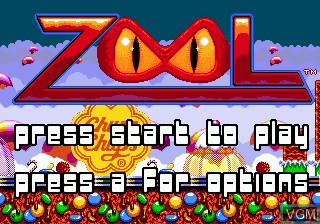 Title screen of the game Zool - Ninja of the "Nth" Dimension on Sega Megadrive